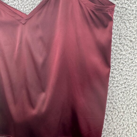 Chaser Womens Babydoll Satin Cami Top - Old Zin Size Medium NWT - Picture 3 of 5